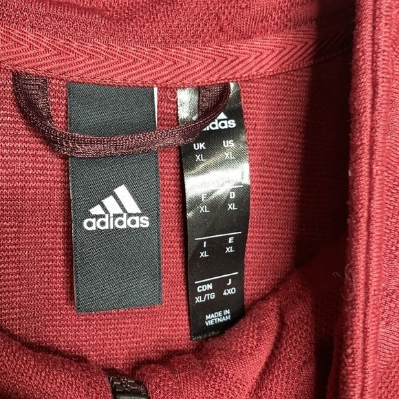 Adidas badge of sport 3 stripe full zip jacket size XL - Picture 6 of 13